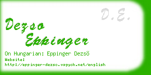 dezso eppinger business card